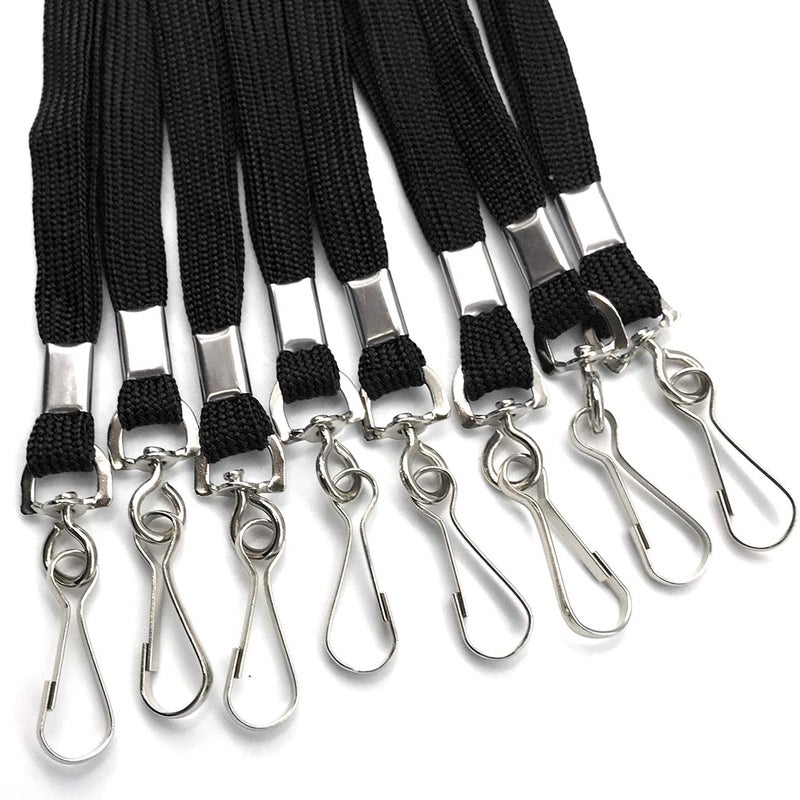 Beebel Safety Lanyards Premium Breakaway Black Lanyard Comfortable Neck Straps Lanyards Swivel J Hook for ID Badges 50 Pack - Image 3